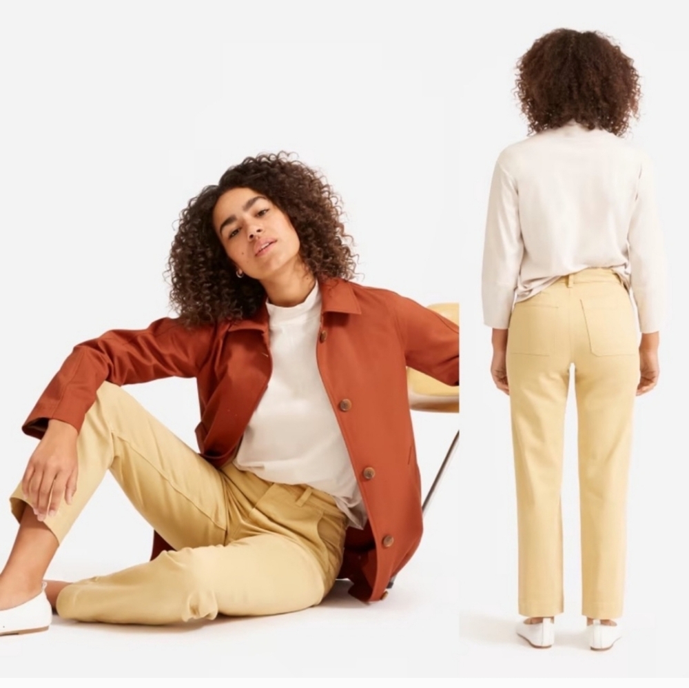 Everlane Straight Leg Cropped Pant 00 in Hemp